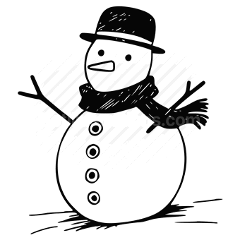 snowman, winter, holiday, snow, scarf, hat